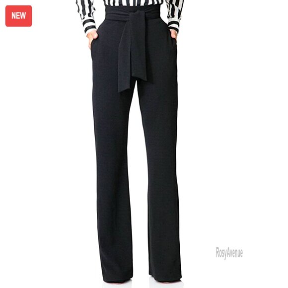 Stretchy High Waisted Straight Leg Dress Pants Office Business Casual
